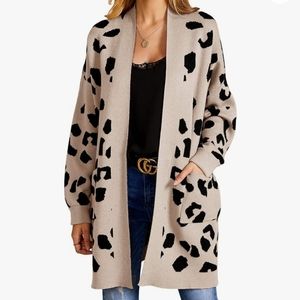 Boyfriend Leopard Print Cardigan